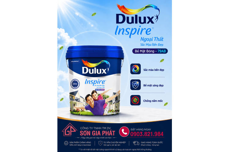 Dulux Inspire Ngoại Thất Sắc Màu Bền Đẹp Bề Mặt Bóng- 79AB