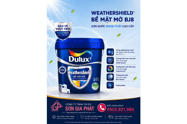 Dulux Weathershield Bề Mặt Mờ - BJ8