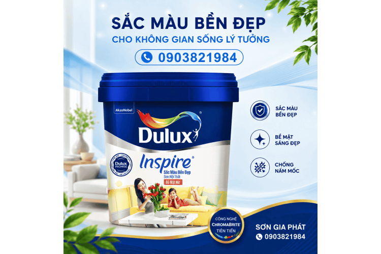 Dulux Inspire Nội Thất Sắc Màu Bền Đẹp Bề Mặt Mờ 39A