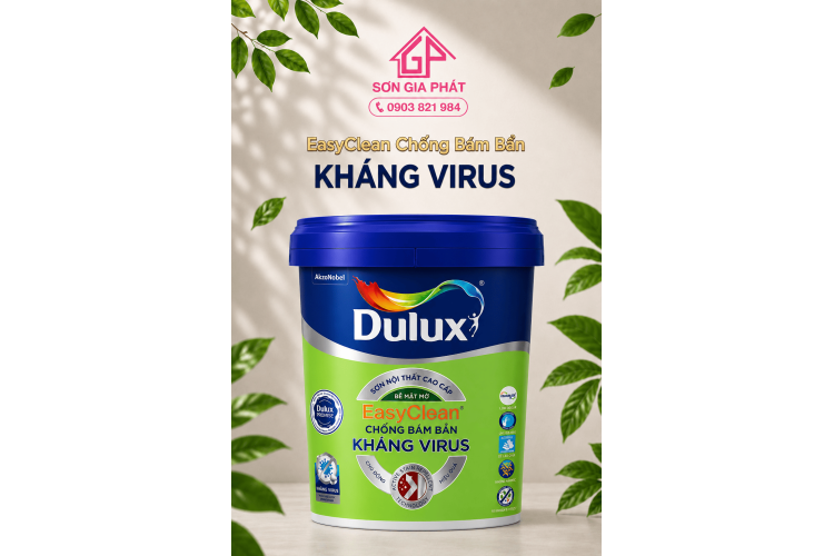 Dulux EasyClean Chống Bám Bẩn Kháng Virus – Bề Mặt Mờ E016M