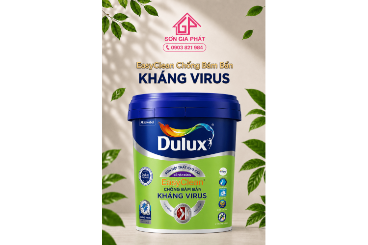 Dulux EasyClean Chống Bám Bẩn Kháng Virus - Bề Mặt Bóng E017B