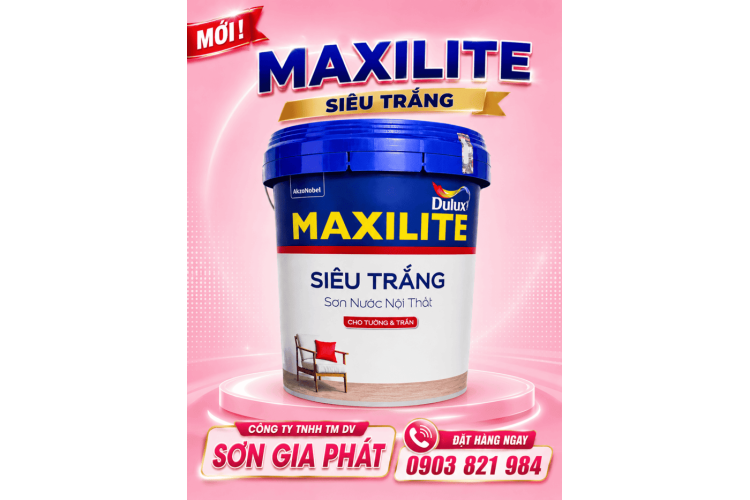 Sơn nước nội thất Maxilite từ Dulux Siêu Trắng
